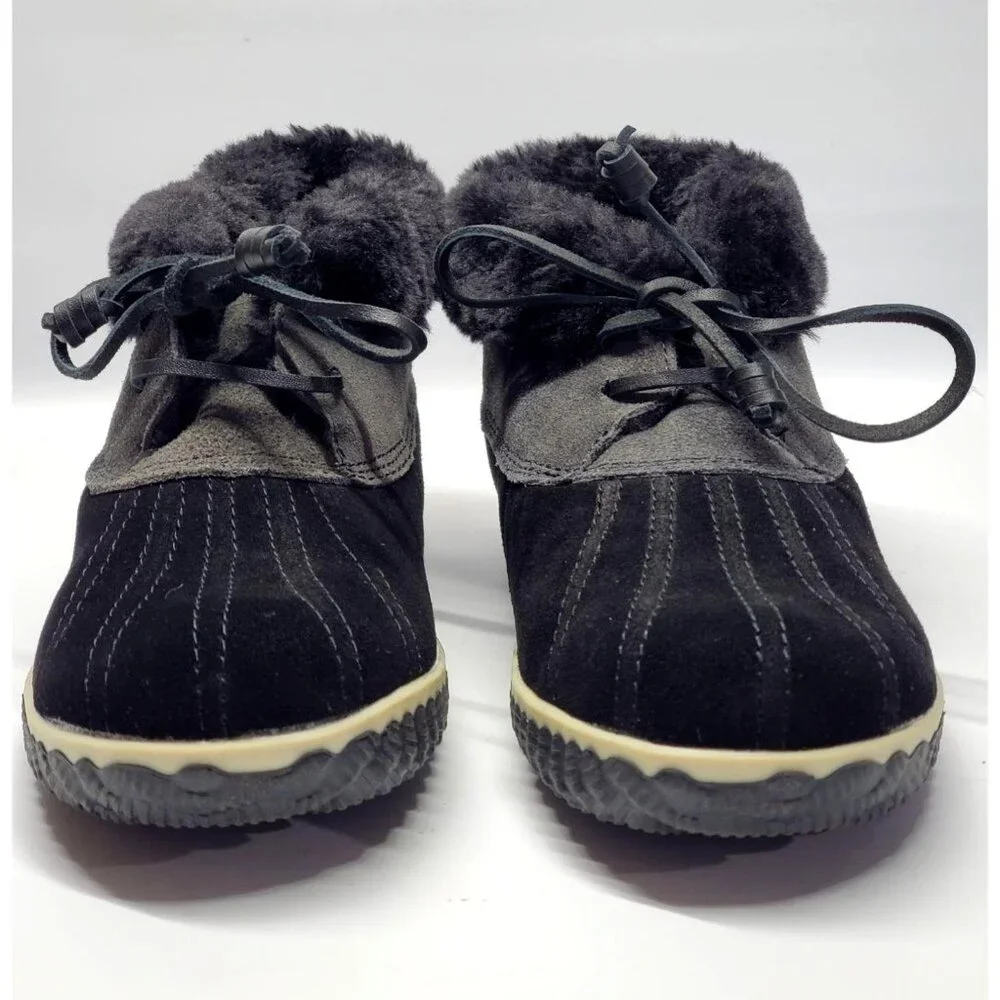 NWB Sperry Top Sider Women's Black Suede Elayna Duck Boot Slipper Size 8M 600 - Picture 2 of 9